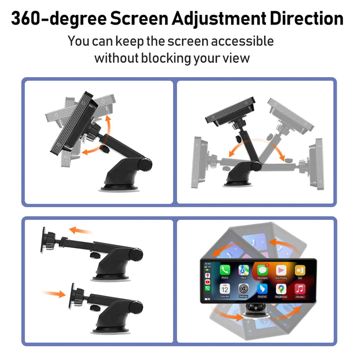 Demonstration of the adjustable screen angles for better visibility.