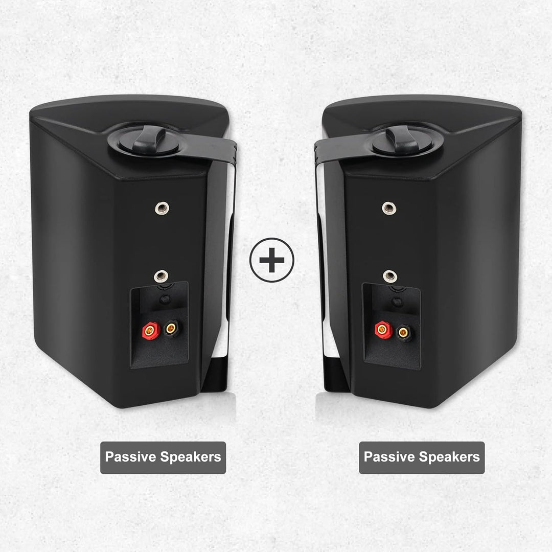 SmartGearPros Waterproof Wall-Mount Speakers – 5.25" Dual Bluetooth Outdoor/Indoor Pair, 300W with Mounting Brackets