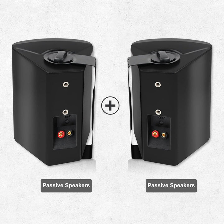 SmartGearPros Waterproof Wall-Mount Speakers – 5.25" Dual Bluetooth Outdoor/Indoor Pair, 300W with Mounting Brackets