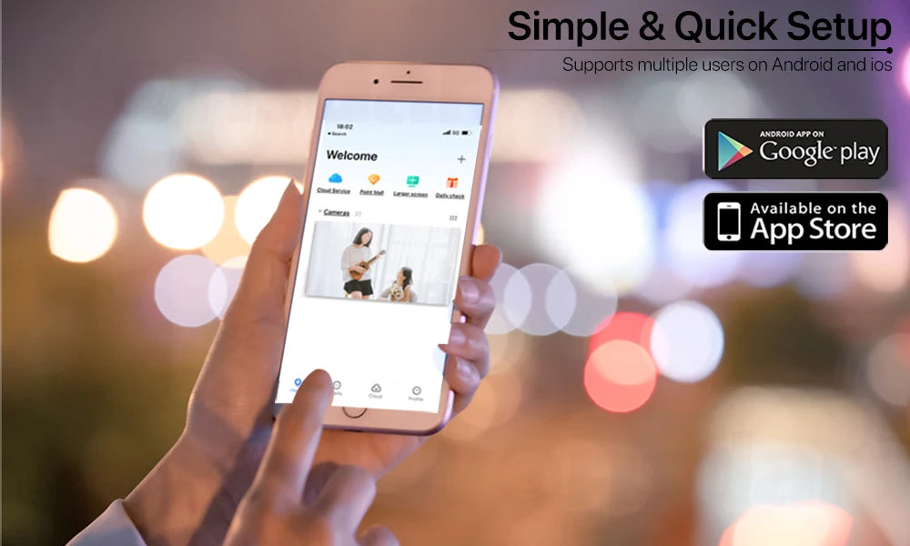 SmartGearPros TriSecure 4K WiFi Camera - AI Motion Tracking 3-Screen Security