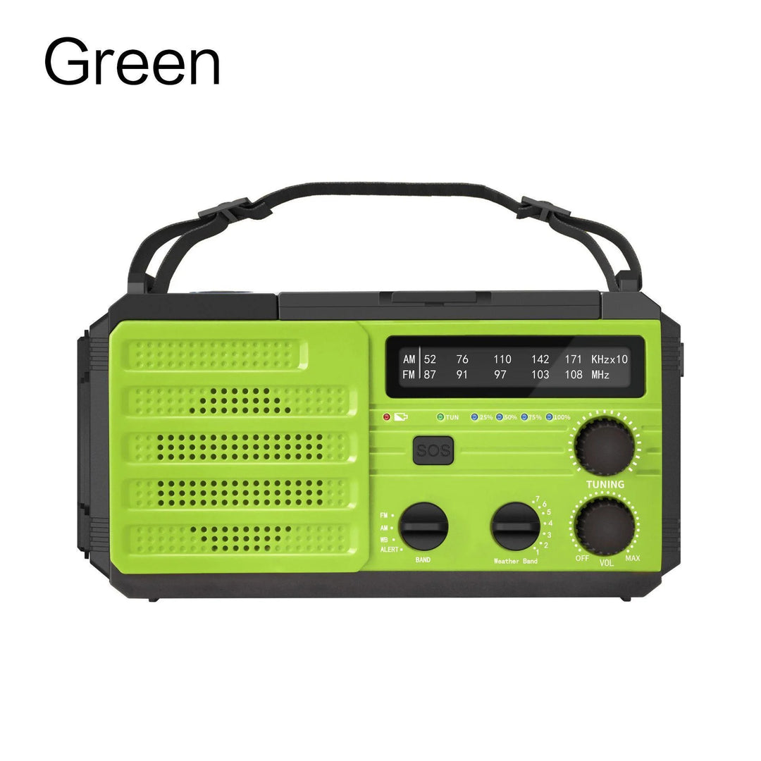 SmartGearPros Emergency Weather Radio - FM AM WB Hand Crank Solar USB Charging 2000mAh Power Bank LED Flashlight