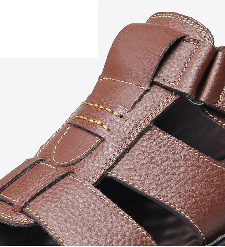 SmartGearPros LeatherStride Sandals - Genuine Cowhide Leather Beach Sandals