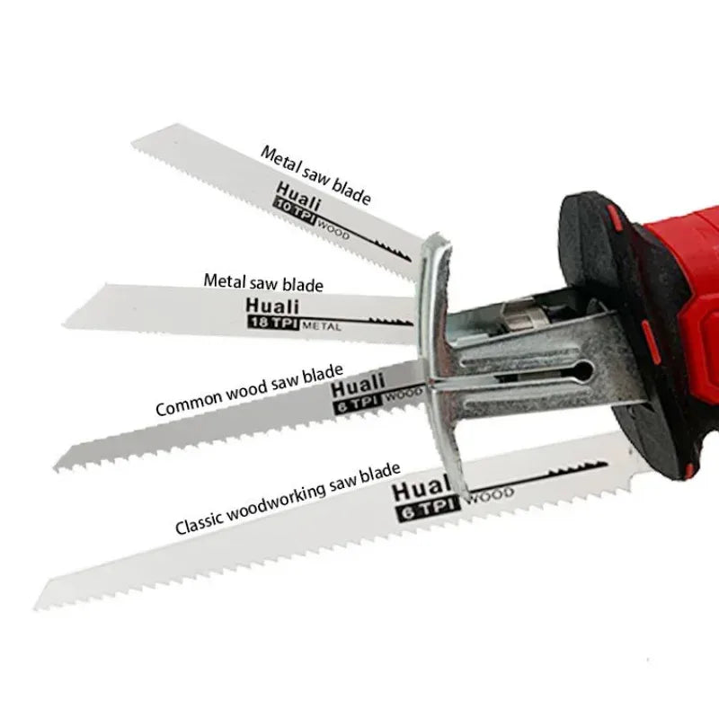 Electric Reciprocating Saw Cordless Rechargeable Multifunction Saw Metal Pipe Wood Cutting Power Tools For Milwaukee 18V Battery product image showing features or usage