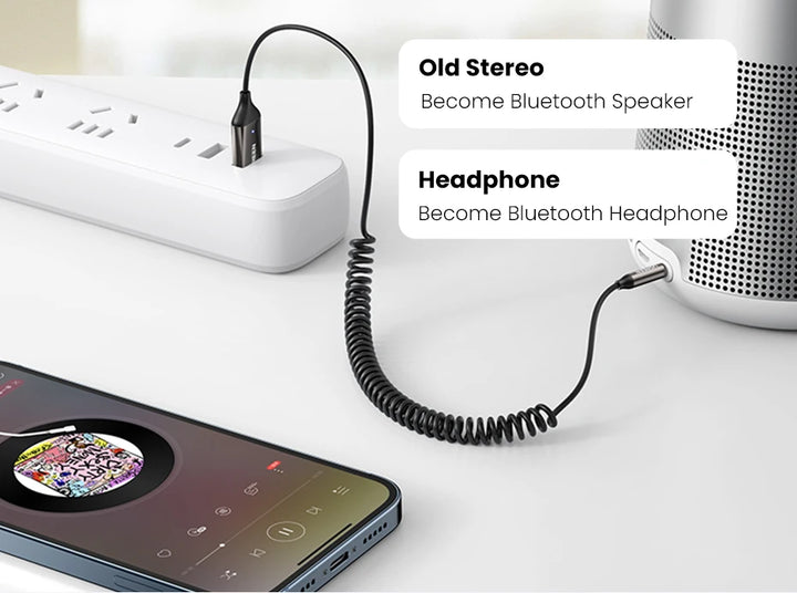 Ugreen Bluetooth Receiver 5 3 Adapter Hands Free Car Kits Aux Audio 3 5Mm Jack Music Wireless Receiver For Car Bt Transmitter product image showing features or usage