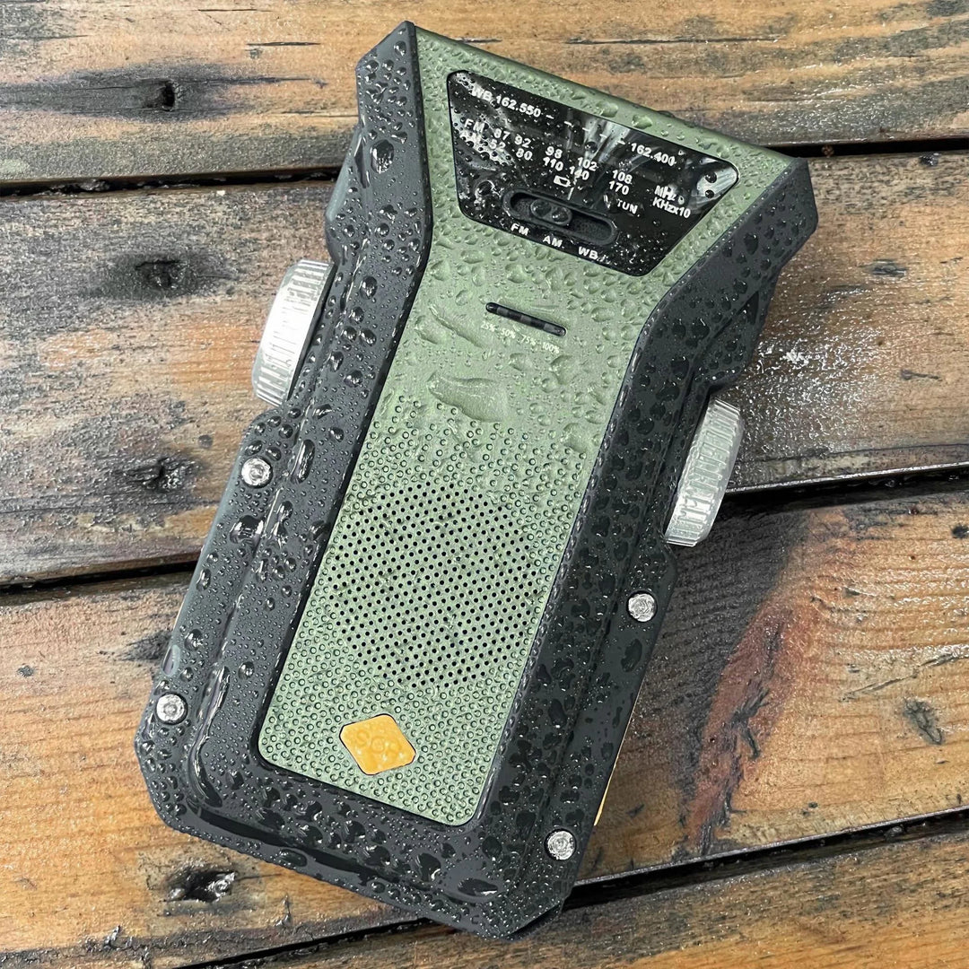 SmartGearPros Emergency Weather Radio - FM AM WB Hand Crank Solar USB Charging 2000mAh Power Bank LED Flashlight