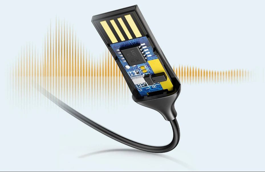 Ugreen Bluetooth Receiver 5 3 Adapter Hands Free Car Kits Aux Audio 3 5Mm Jack Music Wireless Receiver For Car Bt Transmitter product image showing features or usage