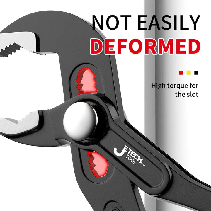 Water pump pliers with anti-deformation high torque for stronger grip.