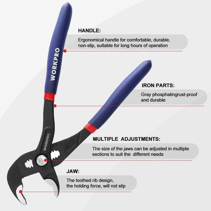 Comfortable non-slip grip handle and durable steel components.