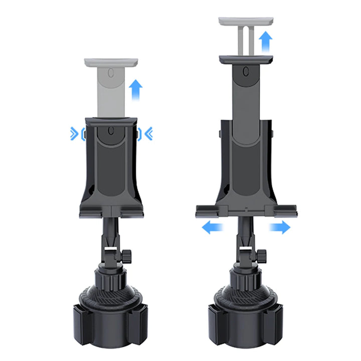 A detailed look at the adjustable gripping mechanism of the car mount for securely holding devices.