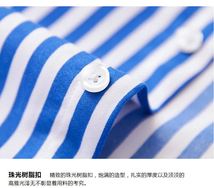 Men's striped dress shirt image angle 25