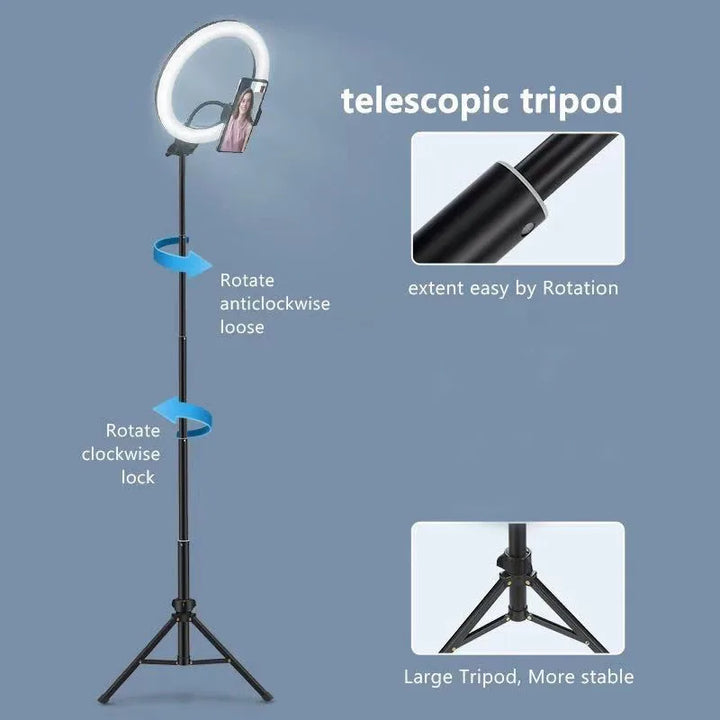 SmartGearPros Adjustable LED Ring Light Kit – 26–33cm Light with Mini or 160cm Tripod for Creators & Streamers