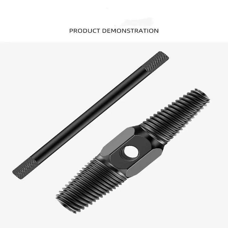 Two black metal components on a white background with 'Product Demonstration' text.