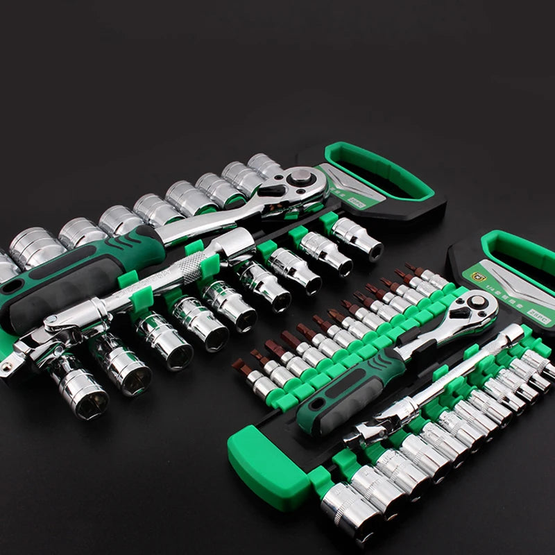 SmartGearPros Chrome Vanadium Socket Wrench Set – Heavy-Duty Ratchet Combo Kit for Auto & Shop