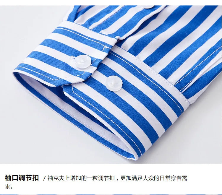 Men's striped dress shirt image angle 23