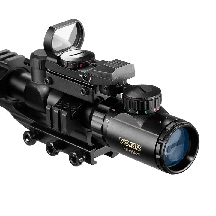 VOMZ 6-24x50 AOEG Rifle Scope with Rangefinder & Laser Combo
