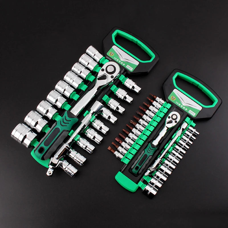 SmartGearPros Chrome Vanadium Socket Wrench Set – Heavy-Duty Ratchet Combo Kit for Auto & Shop