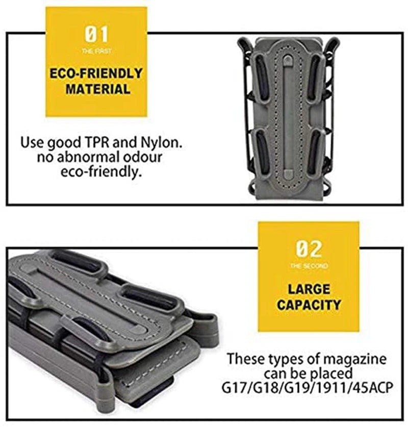 CLUSGO Tactical Magazine Pouch Set – 3-Pack MOLLE 9mm Mag Holders