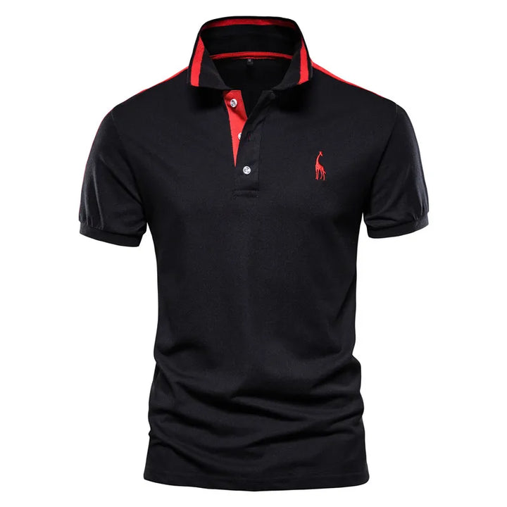 SmartGearPros Embroidered Polo – Men’s Cotton Shirt with Giraffe Design for Casual Class
