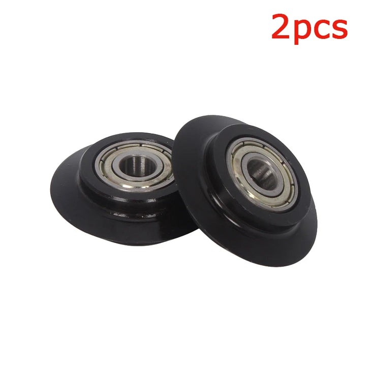 Two black pipe cutting wheels with metal bearings on a white background, labeled '2pcs' in red text.