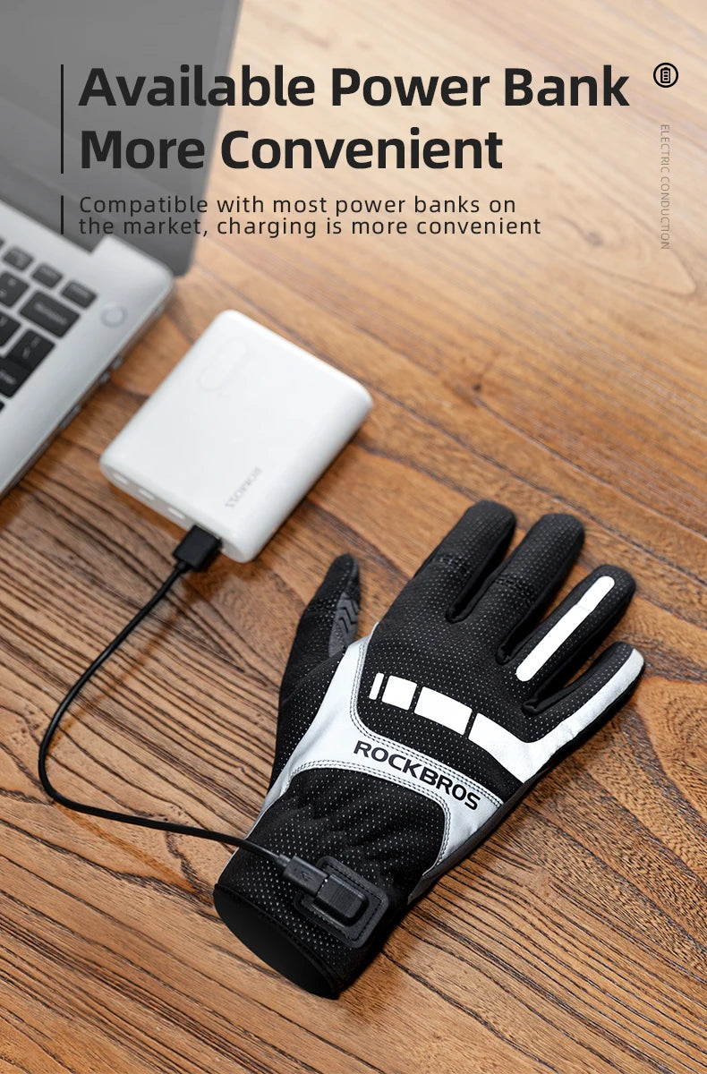 Heated cycling gloves image angle 14