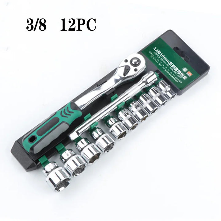 SmartGearPros Chrome Vanadium Socket Wrench Set – Heavy-Duty Ratchet Combo Kit for Auto & Shop