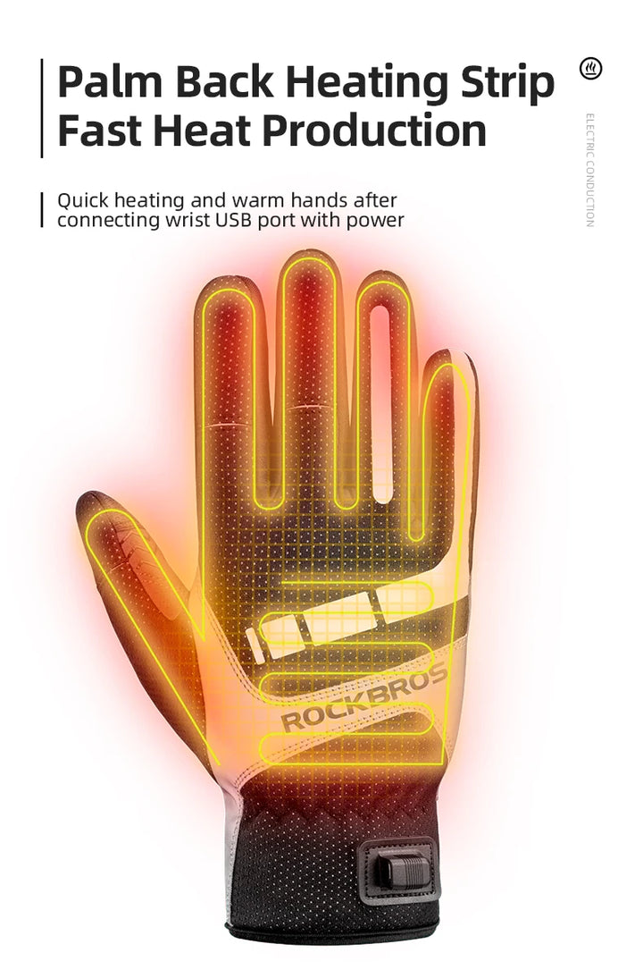 Heated cycling gloves image angle 11