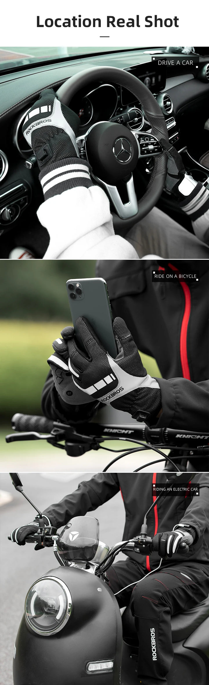 Heated cycling gloves image angle 19