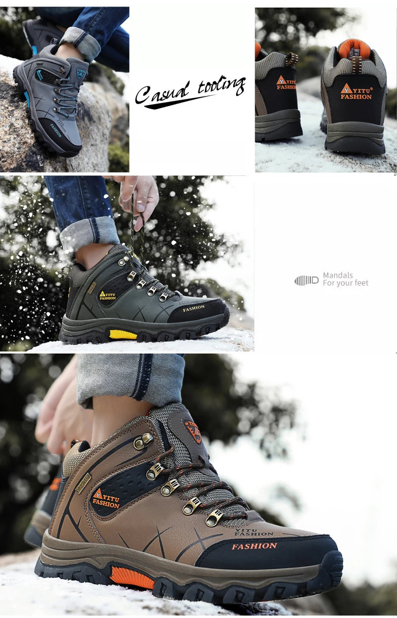 SmartGearPros SmartGearPros Men's Winter Snow Boots – Waterproof, Anti-Slip, Insulated Safety Work Boots for Hiking & Outdoor Adventures (Sizes 39-47)