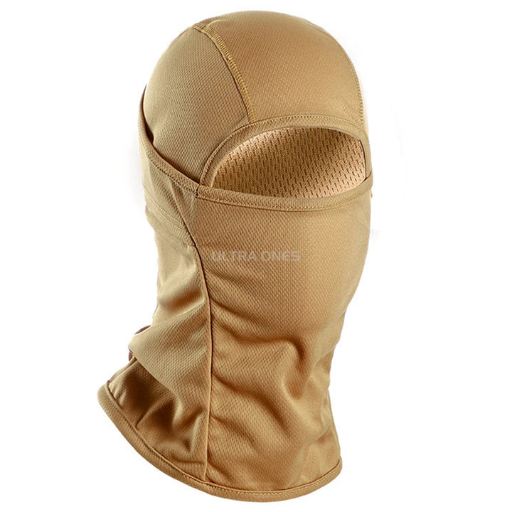 Tan balaclava on a white background