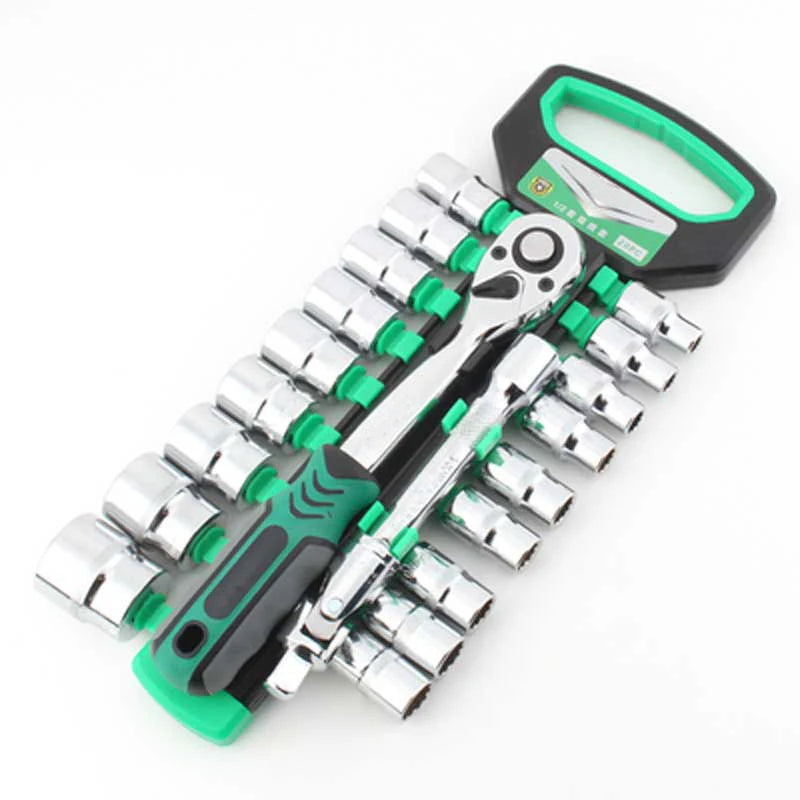 SmartGearPros Chrome Vanadium Socket Wrench Set – Heavy-Duty Ratchet Combo Kit for Auto & Shop