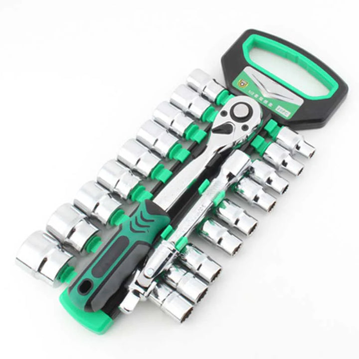 SmartGearPros Chrome Vanadium Socket Wrench Set – Heavy-Duty Ratchet Combo Kit for Auto & Shop