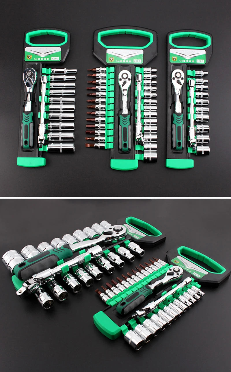 SmartGearPros Chrome Vanadium Socket Wrench Set – Heavy-Duty Ratchet Combo Kit for Auto & Shop