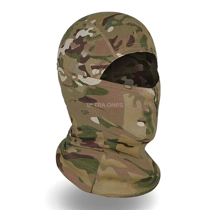 Camouflage balaclava on a white background