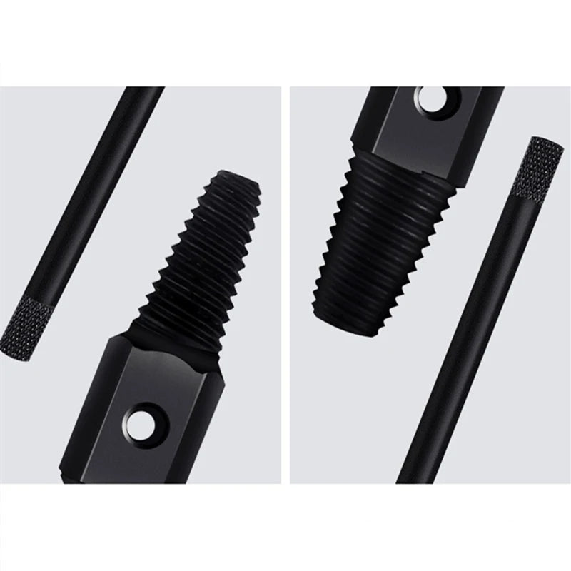 Close-up of black metal screws on a light gray background
