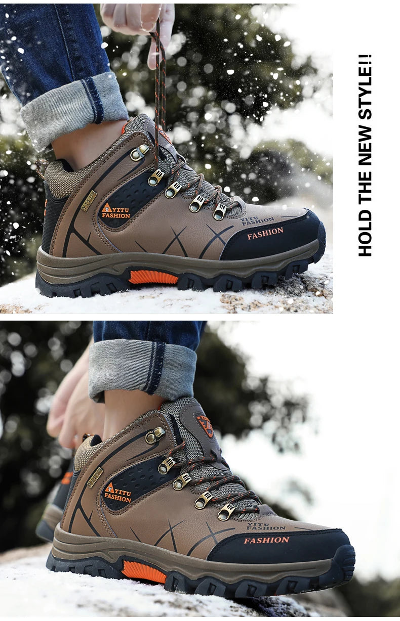 SmartGearPros SmartGearPros Men's Winter Snow Boots – Waterproof, Anti-Slip, Insulated Safety Work Boots for Hiking & Outdoor Adventures (Sizes 39-47)