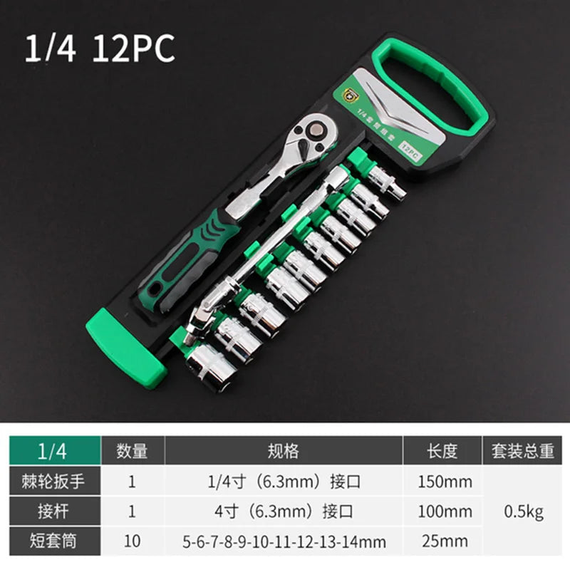 SmartGearPros Chrome Vanadium Socket Wrench Set – Heavy-Duty Ratchet Combo Kit for Auto & Shop