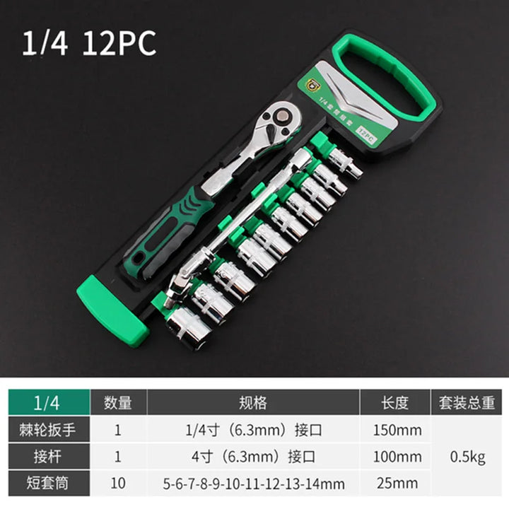 SmartGearPros Chrome Vanadium Socket Wrench Set – Heavy-Duty Ratchet Combo Kit for Auto & Shop