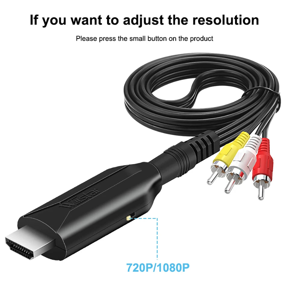 SmartGearPros RCA AV to HDMI Converter – Composite CVSB Adapter for VCR, DVD, Classic Game Consoles to HDTV