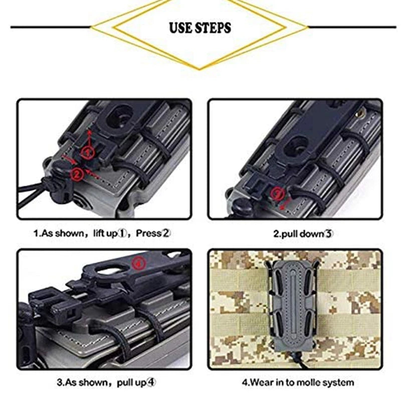 CLUSGO Tactical Magazine Pouch Set – 3-Pack MOLLE 9mm Mag Holders