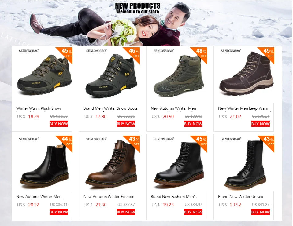 SmartGearPros SmartGearPros Men's Winter Snow Boots – Waterproof, Anti-Slip, Insulated Safety Work Boots for Hiking & Outdoor Adventures (Sizes 39-47)