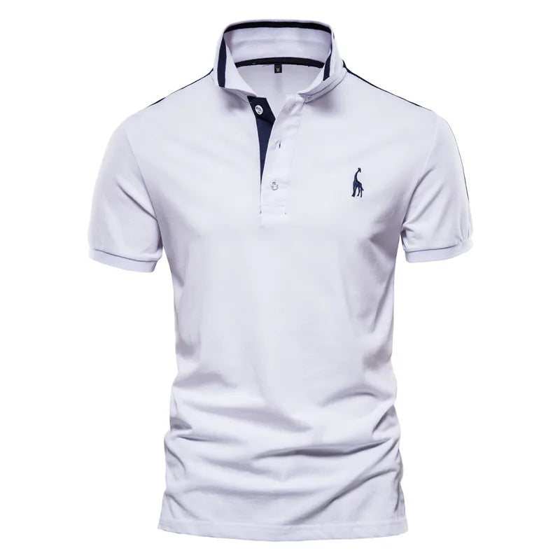 SmartGearPros Embroidered Polo – Men’s Cotton Shirt with Giraffe Design for Casual Class