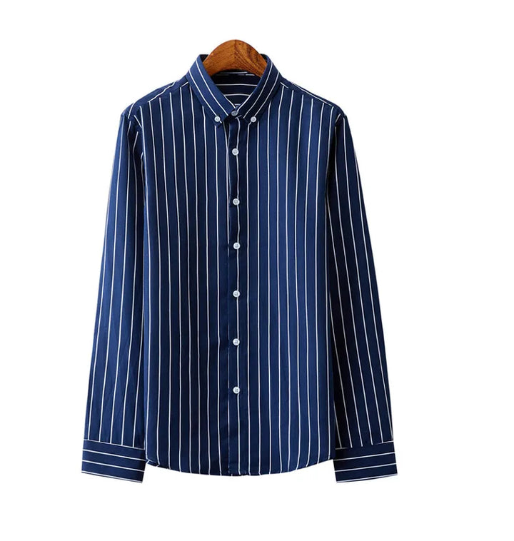 Men's striped dress shirt image angle 17