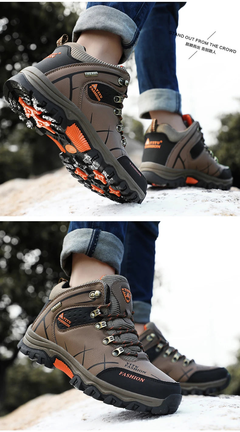 SmartGearPros SmartGearPros Men's Winter Snow Boots – Waterproof, Anti-Slip, Insulated Safety Work Boots for Hiking & Outdoor Adventures (Sizes 39-47)
