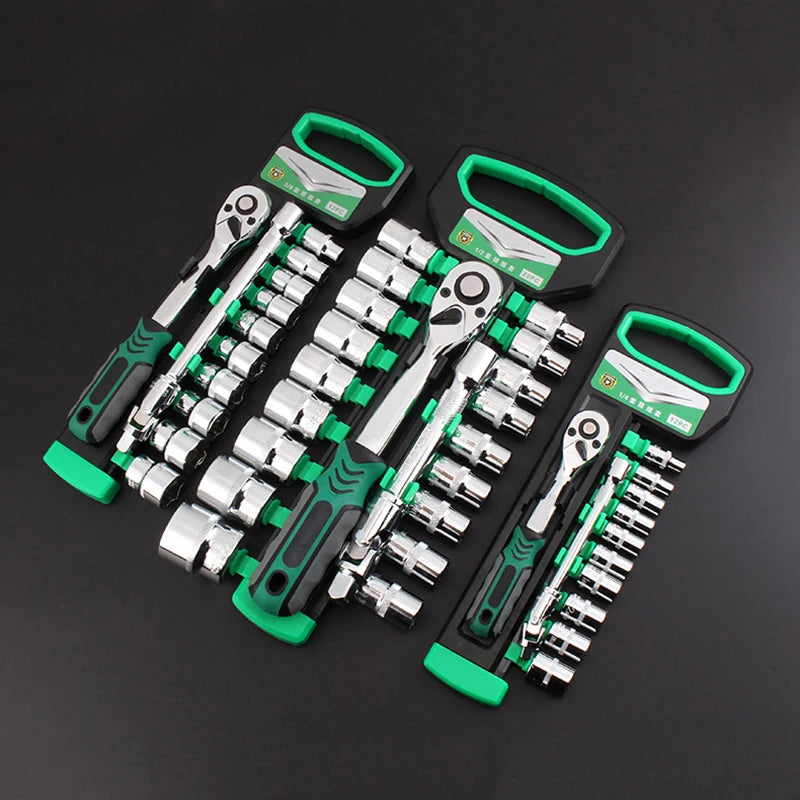 SmartGearPros Chrome Vanadium Socket Wrench Set – Heavy-Duty Ratchet Combo Kit for Auto & Shop