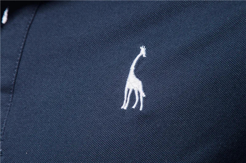 SmartGearPros Embroidered Polo – Men’s Cotton Shirt with Giraffe Design for Casual Class