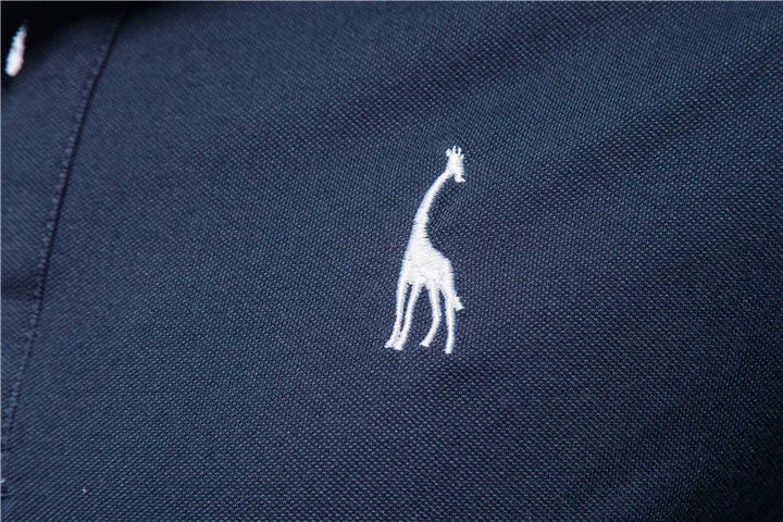 SmartGearPros Embroidered Polo – Men’s Cotton Shirt with Giraffe Design for Casual Class