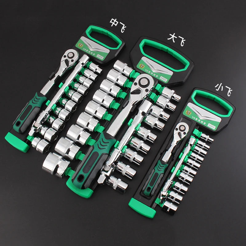 SmartGearPros Chrome Vanadium Socket Wrench Set – Heavy-Duty Ratchet Combo Kit for Auto & Shop