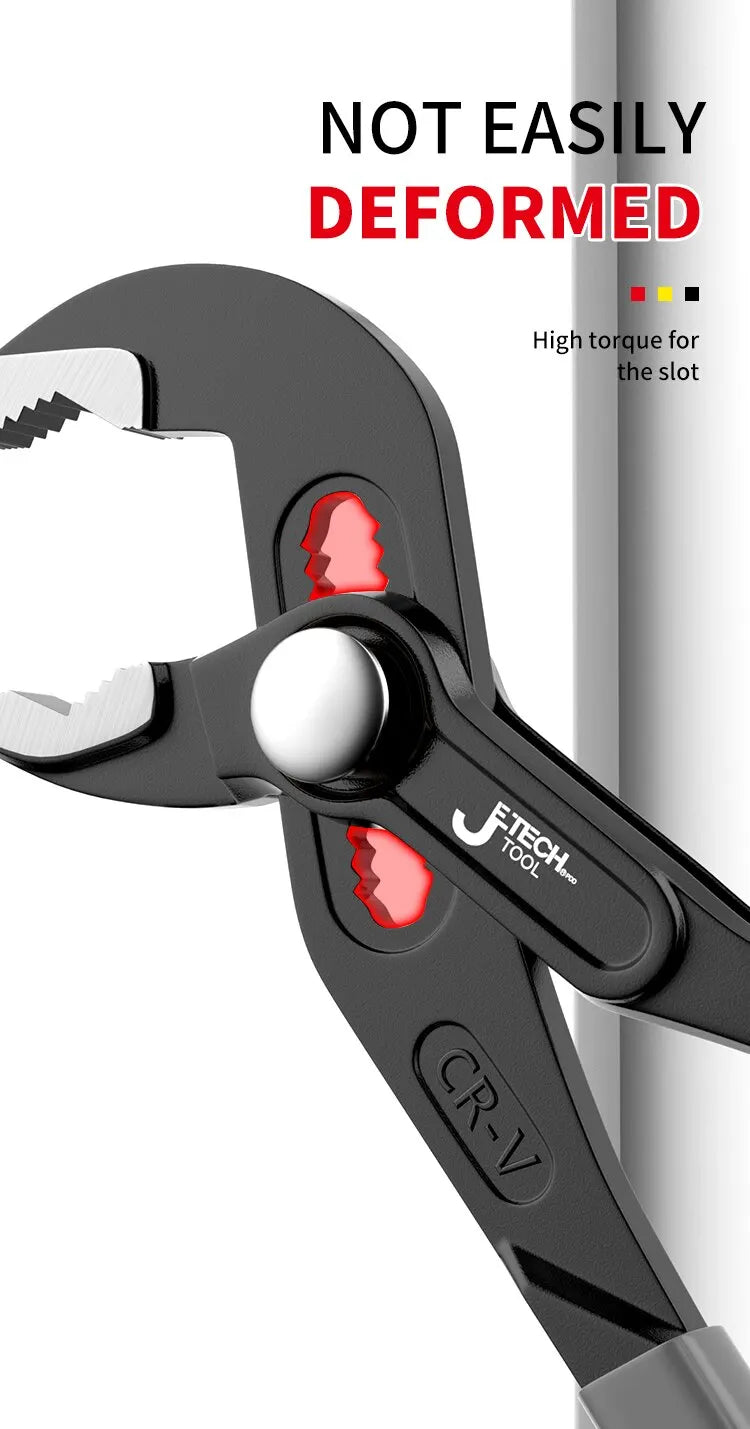 Close-up of the hardened teeth clamping a pipe securely