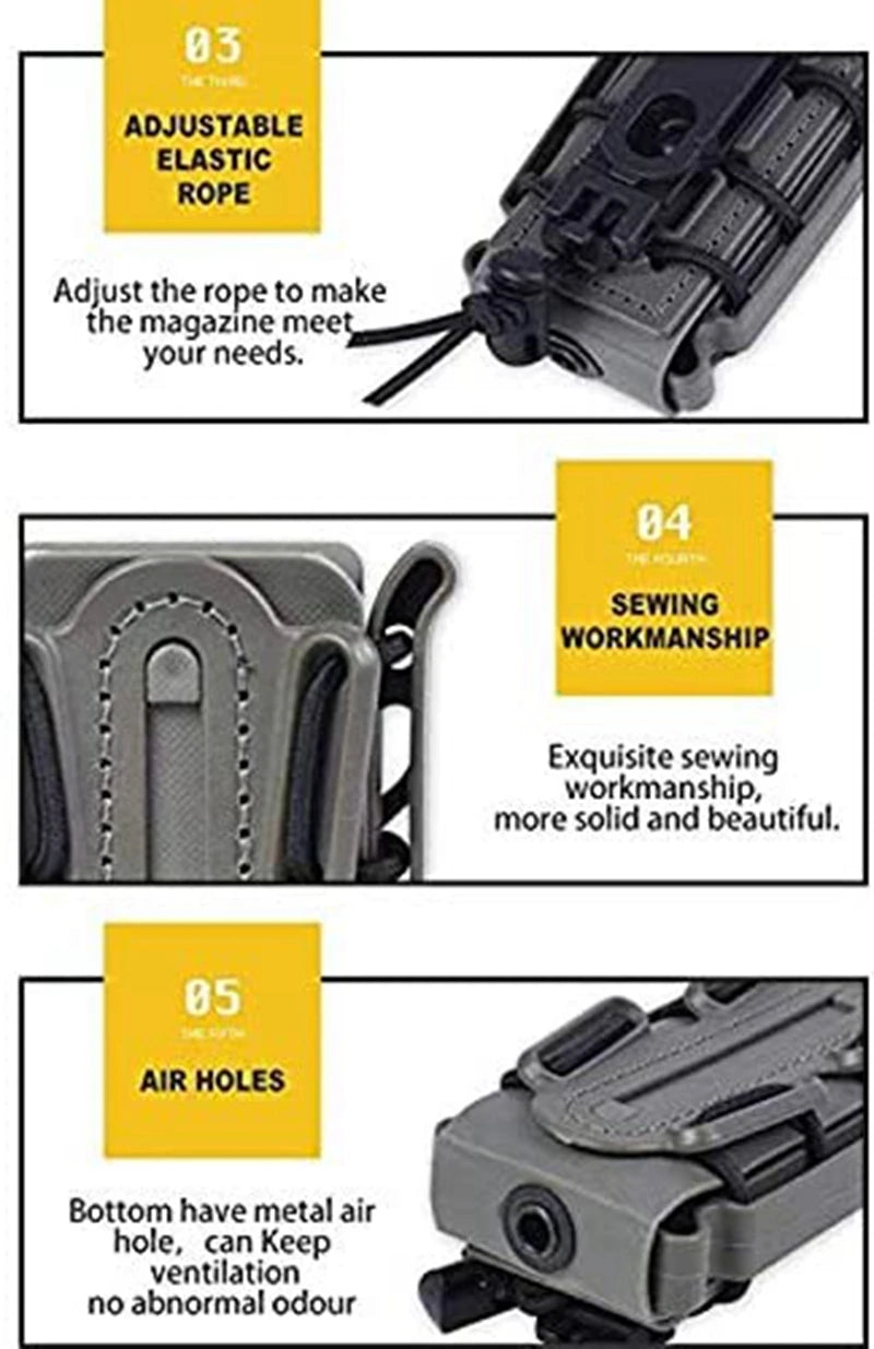 CLUSGO Tactical Magazine Pouch Set – 3-Pack MOLLE 9mm Mag Holders