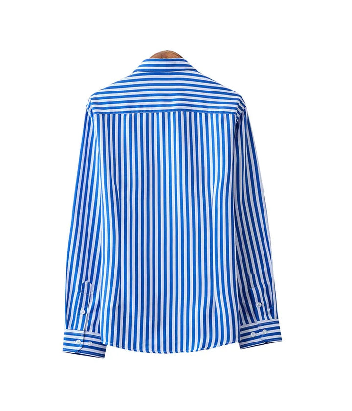 Men's striped dress shirt image angle 14